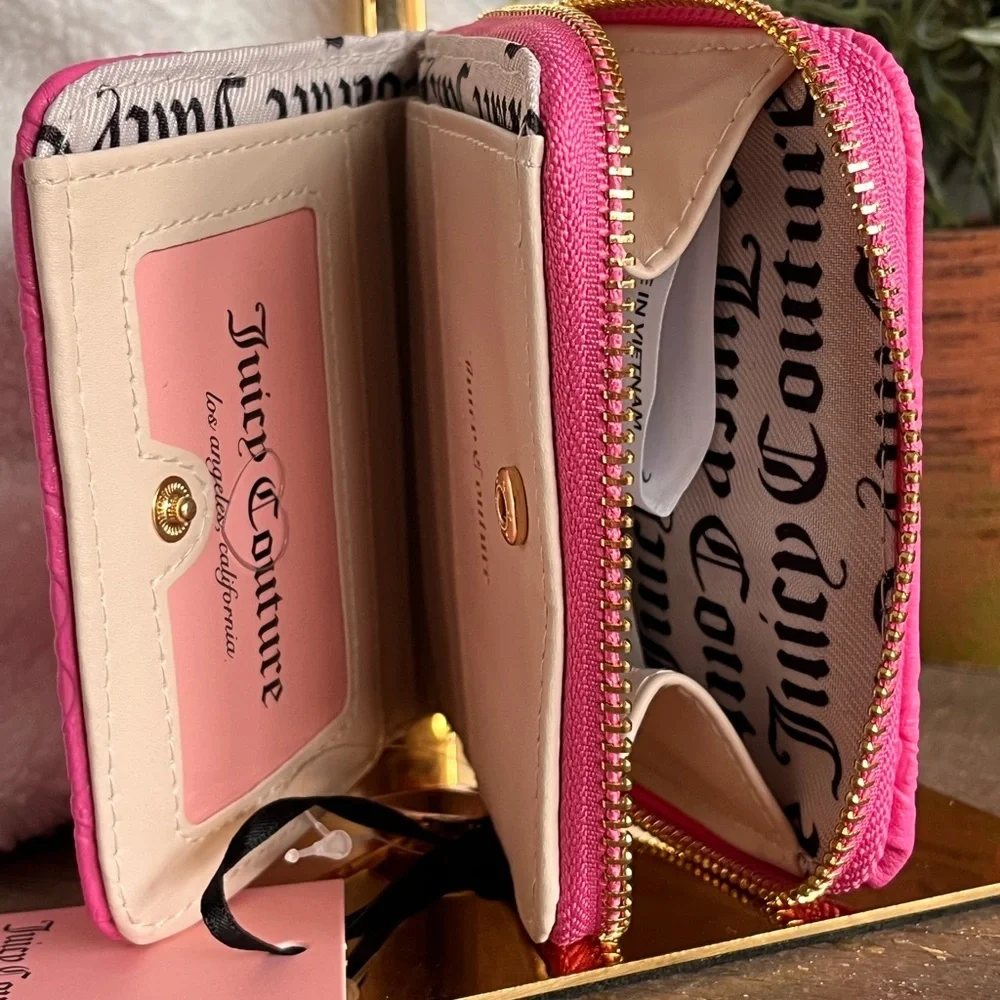 Juicy Couture Glitzed Out Babe Pink Jeweled Heart Wallet NWT